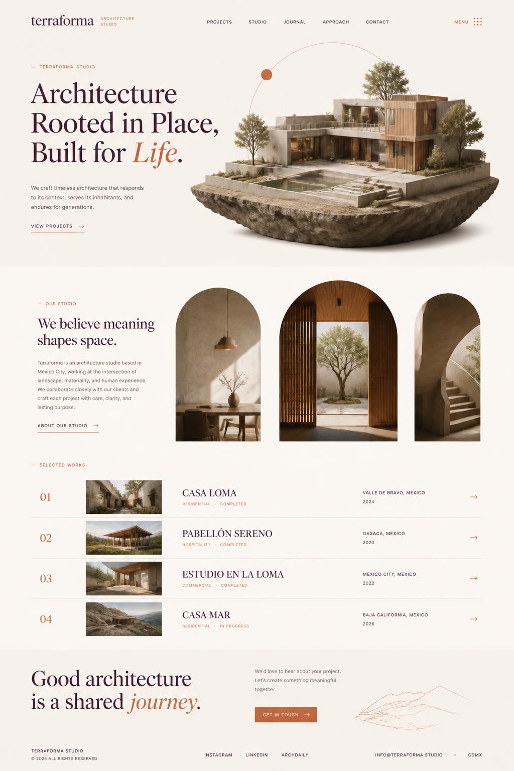 Exemplo de página — Arquitetura & Interiores